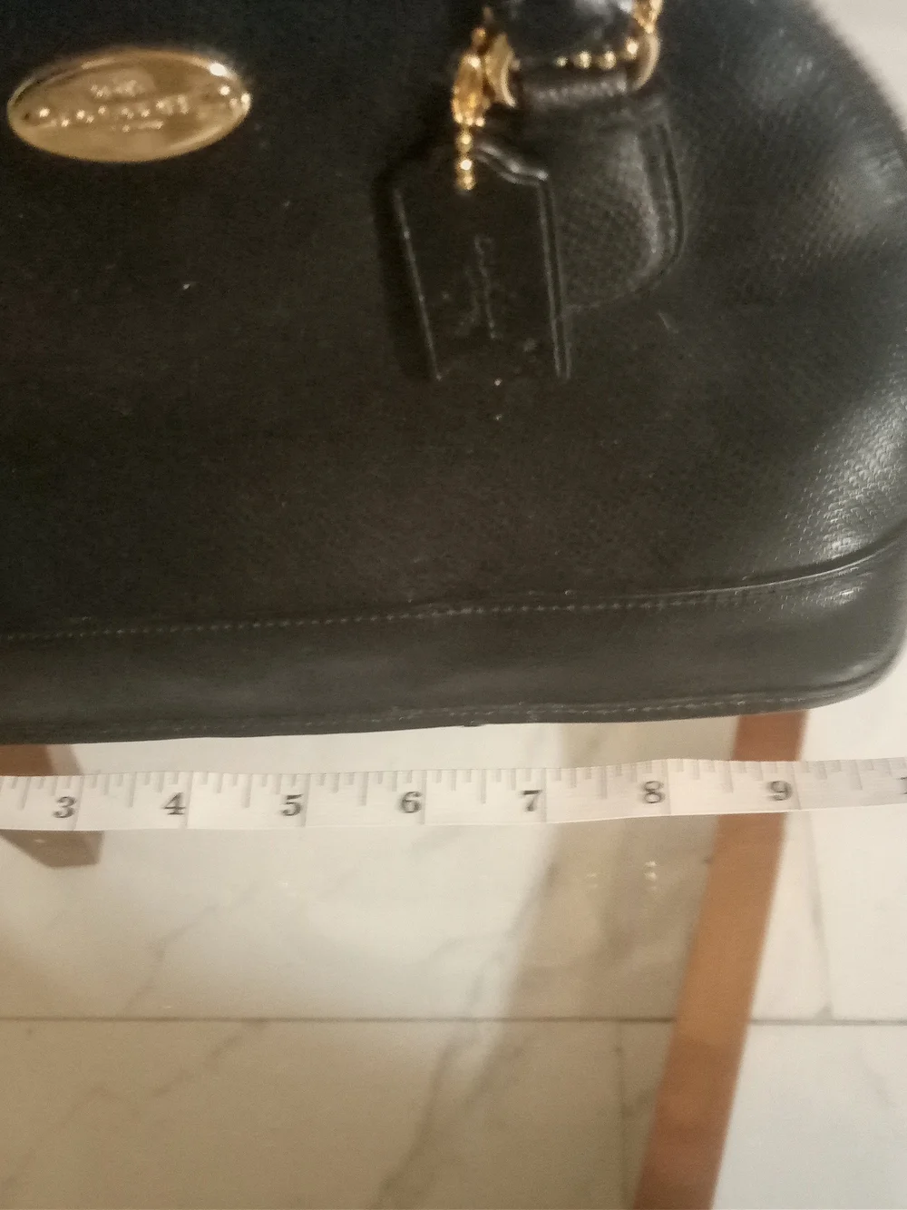 Coach Black Dome Satchel with Gold Hardware